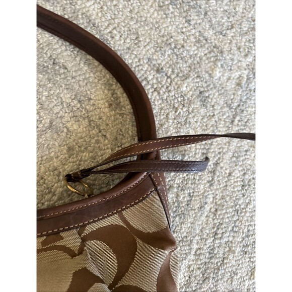 VGUC VTG Coach Ergo Signature Shoulder Hobo Purse Monogram Canvas Leather Brown - Picture 4 of 10